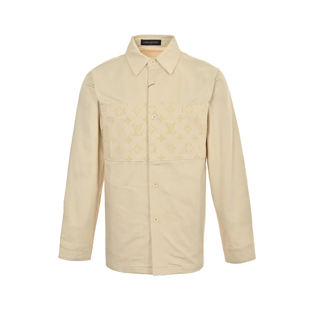Louis Vuitton/Louis Vuitton 24Fw presbyopic flocked patchwork shirt jacket